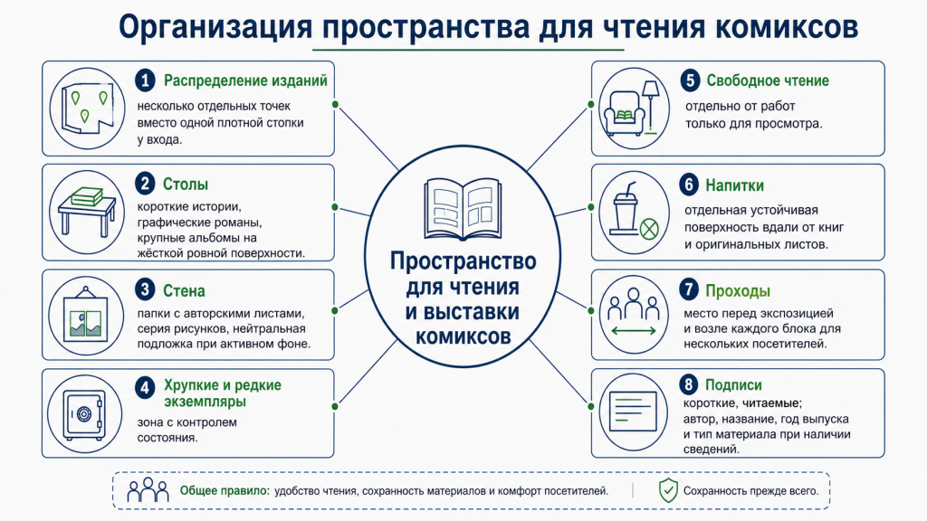 Организация пространства для чтения комиксов